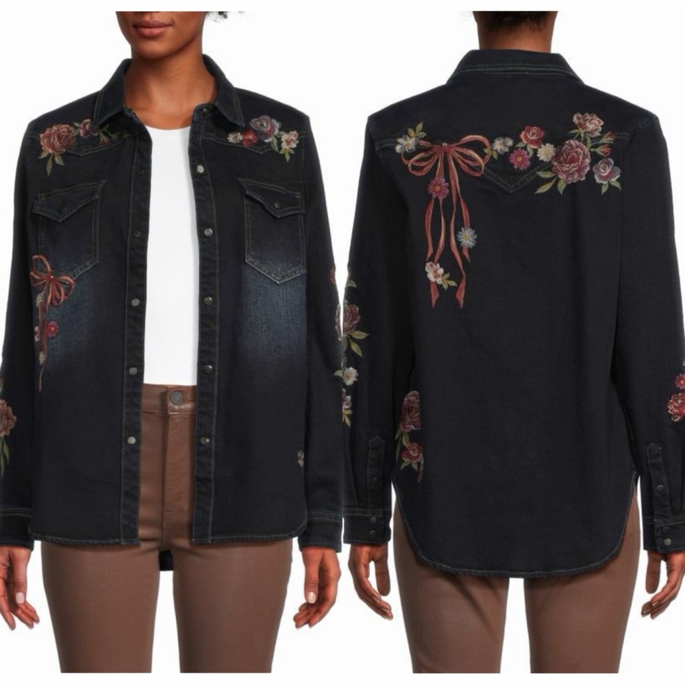 DRIFTWOOD Lana x Bows Roses Embroidered Denim
Jacket